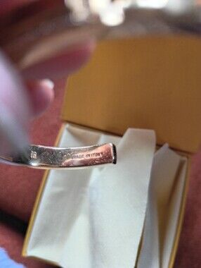 FENDI Jewel F logo station gold tone cuff stamped Made In Italy Sz M 100% Auth!